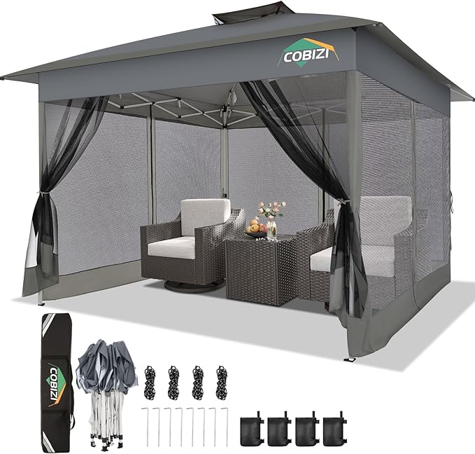 COBIZI Gazebo 13x13 Pop Up Canopy, Gazebos on Clearance by COBIZI