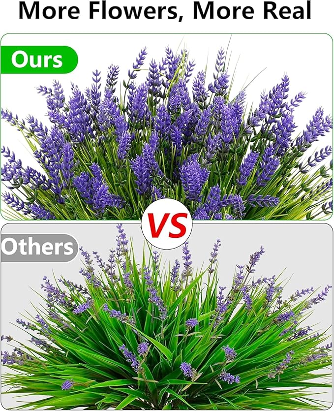 ZINHO 36 Bundles Artificial Flowers Outdoor, Faux Lavender Flowers - Image 2