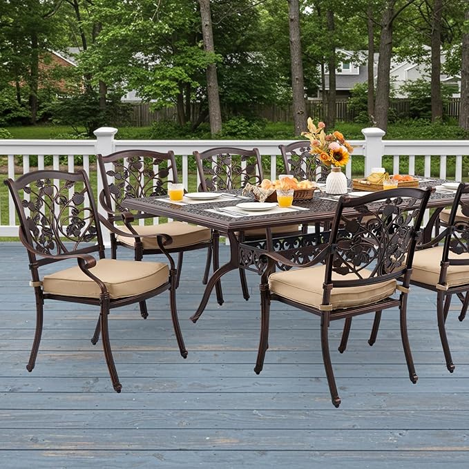 9-Piece Cast Aluminum Patio Furniture, Outdoor Dining Sets - Image 2