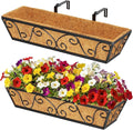 2pcs 24 Inch Window Deck with Coco Liner, Metal Hanging Flower Planter Window by LAWYAMAI