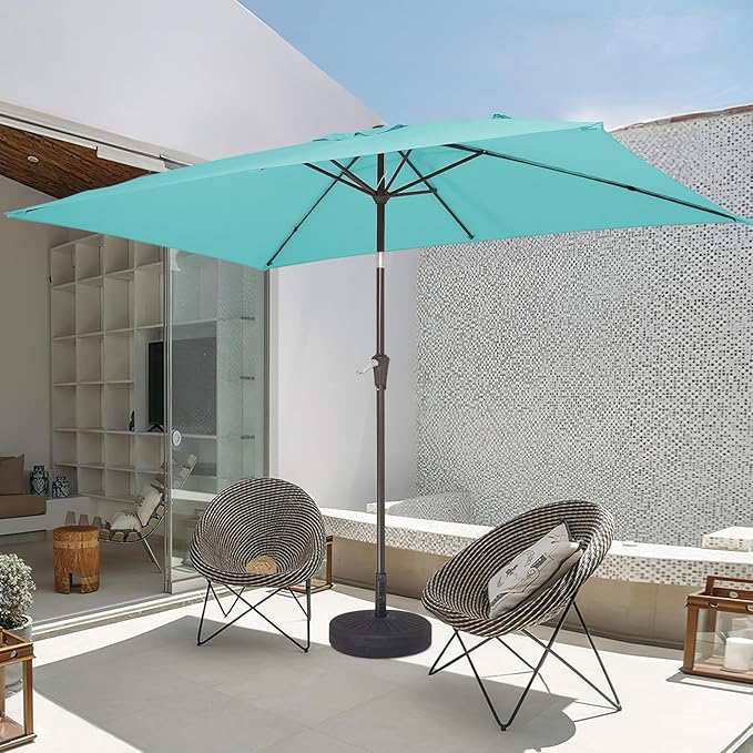 JEAREY 6.5x10 ft Rectangular Patio Umbrellas Rectangle Outdoor Umbrella - Image 8