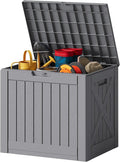 JUMMICO 42 Gallon Deck Box Waterproof, Resin Outdoor Storage Box by JUMMICO
