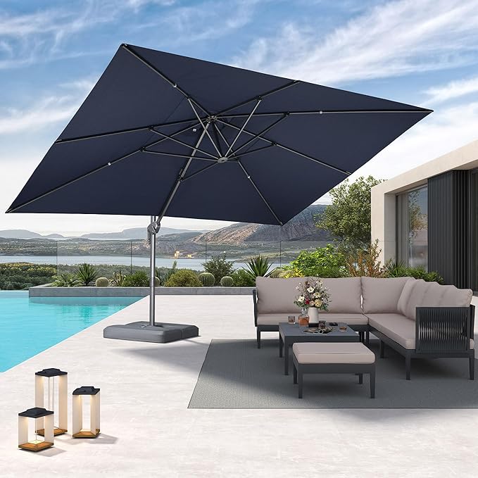 PURPLE LEAF 10' X 13' Rectangle Cantilever Umbrella by Unknown