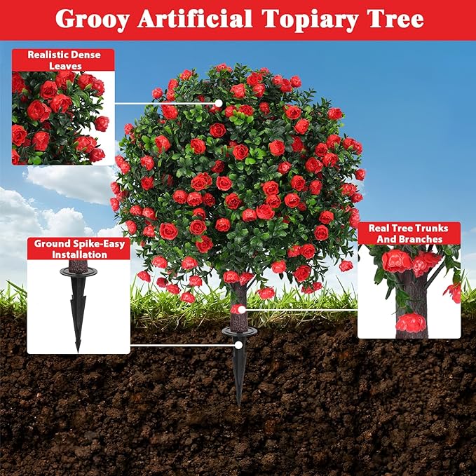 Artificial Boxwood Topiary Tree - Image 3