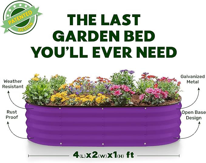 Plant & Plot Galvanized Raised Garden Beds Outdoor // 4×2×1 ft Planter Raised - Image 5