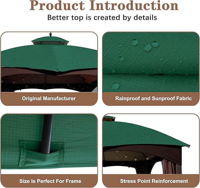 SCOCANOPY Forest Green Ripstop Replacement Top Fit - Image 5