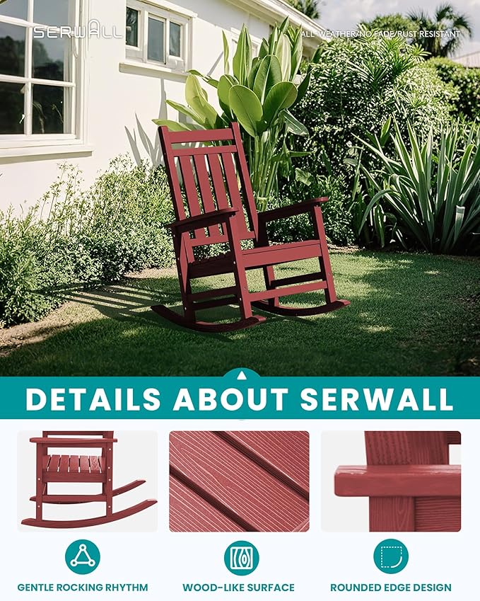 SEWALL HDPE Rocking Chair, Oversized Outdoor Rocking Chair - Image 5