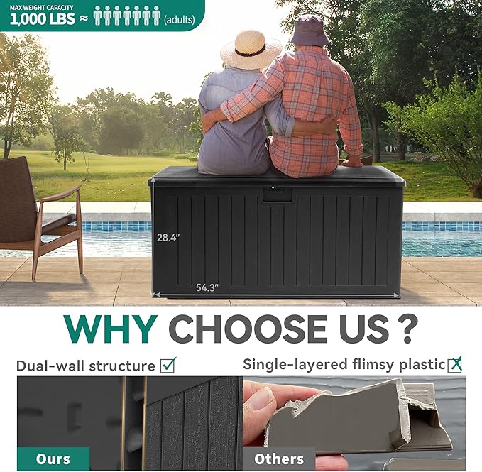 YITAHOME 150 Gallon Large Deck Box - Image 2