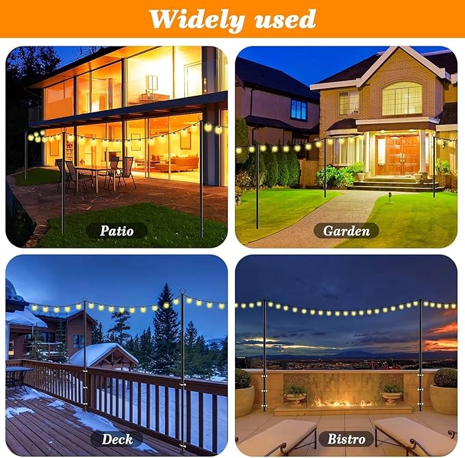 10 Pack String Light Poles, 10 Ft Light Poles - Image 3