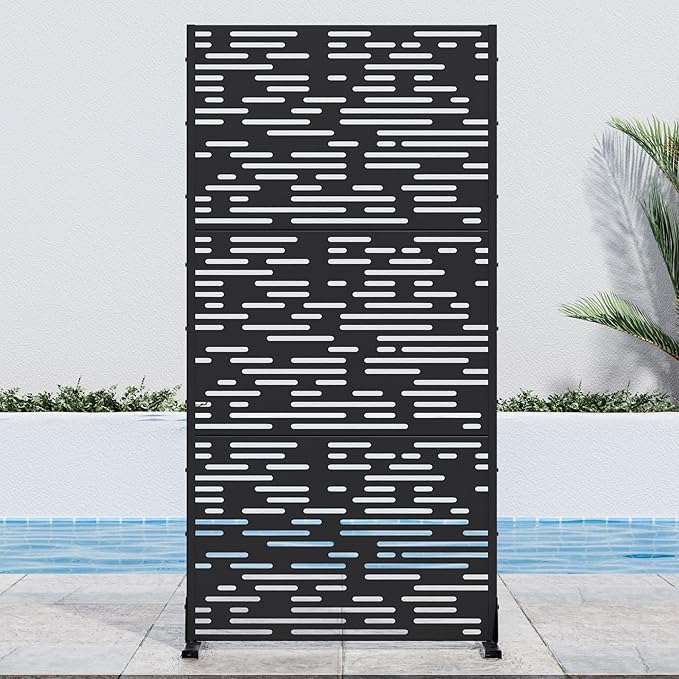 Casaphoria 72" H x 35" W Metal Outdoor Privacy Screen, Freestanding Decorative by Casaphoria