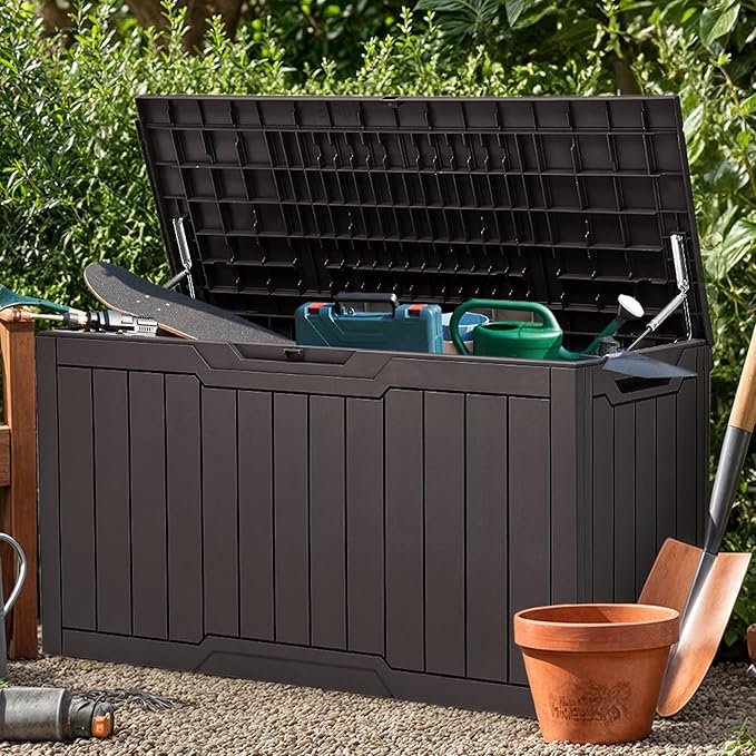 YITAHOME 100 Gallon Resin Deck Box, Weather Resistant Outdoor Storage Box - Image 2