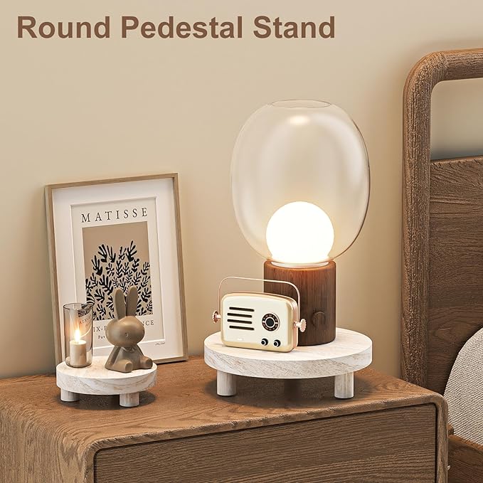 Wood Plant Stand Indoor Outdoor, 12/10/8/6" Round Wood Riser - Image 6