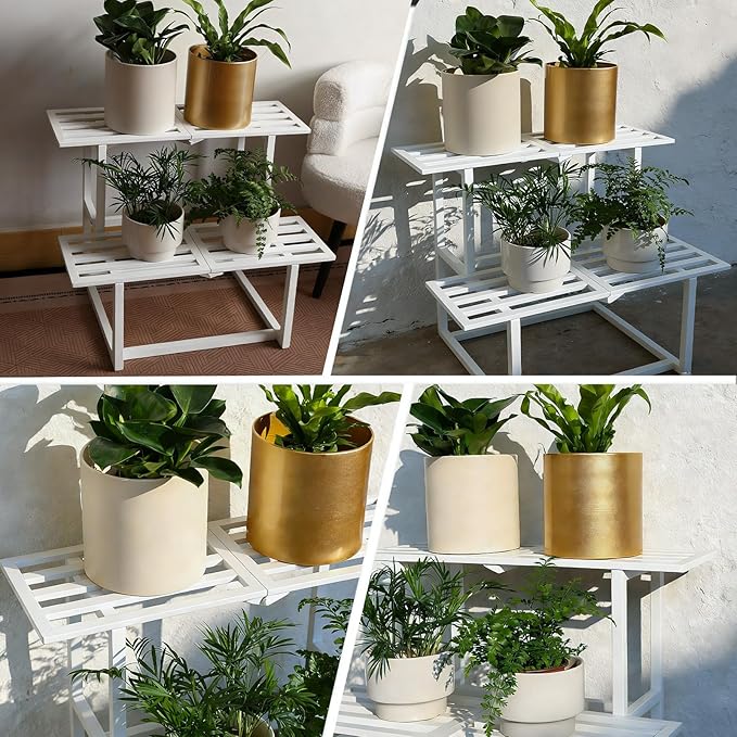 Metal Plant Stand Indoor, Outdoor Iron Plant Shelf, Heavy Duty Slatted Display - Image 7