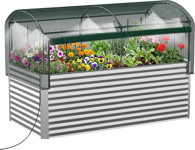 8x4x3 ft Tall Galvanized Raised Garden Bed by Lineware