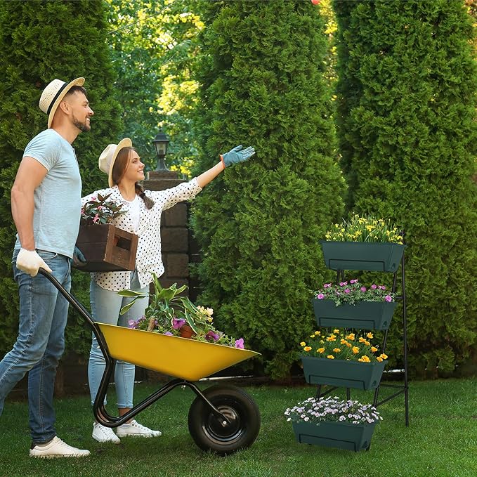 OYEAL Raised Garden Bed 4 Tier Vertical Garden Planters Indoor Outdoor Raised - Image 4