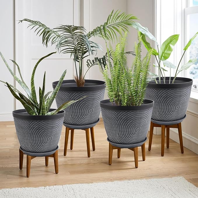 Quarut 4 Pack 6 Inch Flower Pots Planters - Image 5
