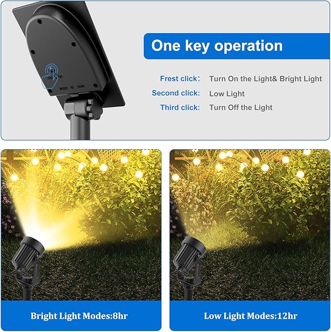 Solar Spot Lights Outdoor, Dusk to Dawn Landscape Spotlights IP65 Waterproof - Image 3