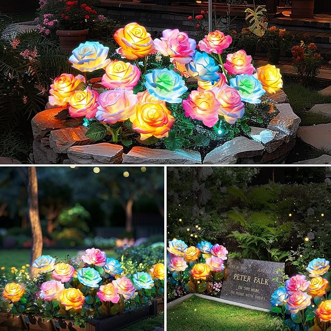 6-Pack Solar Flowers Outdoor Waterproof - Image 5