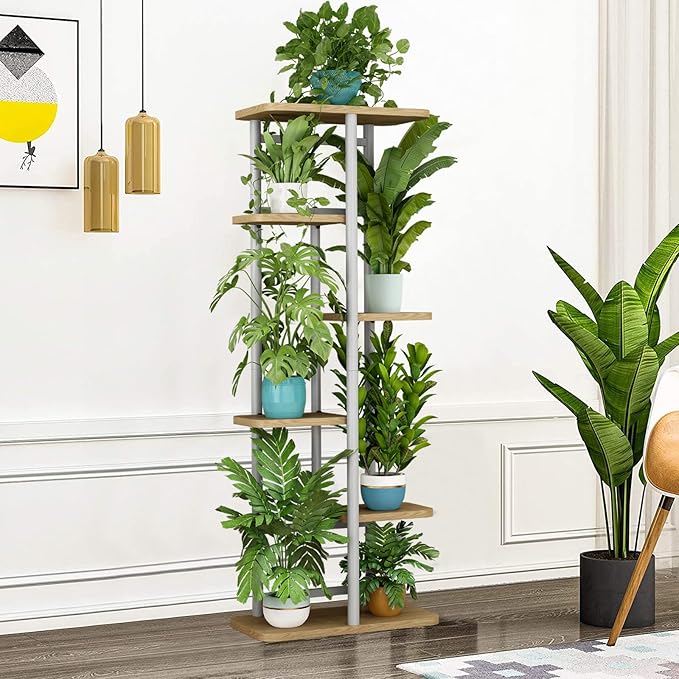LINZINAR Plant Stand 6 Tier 7 Potted Multiple Flower Pot Holder Shelf Indoor - Image 4
