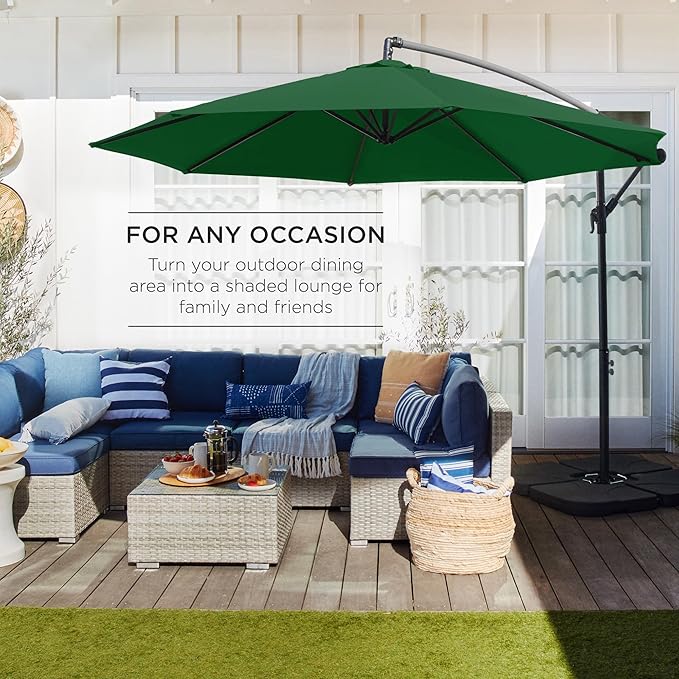 Best Choice Products 10ft Offset Cantilever Hanging Market Patio Umbrella - Image 3