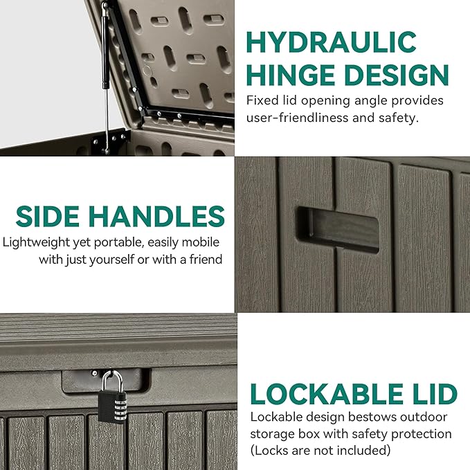 YITAHOME 90 Gallon Large Deck Box - Image 4
