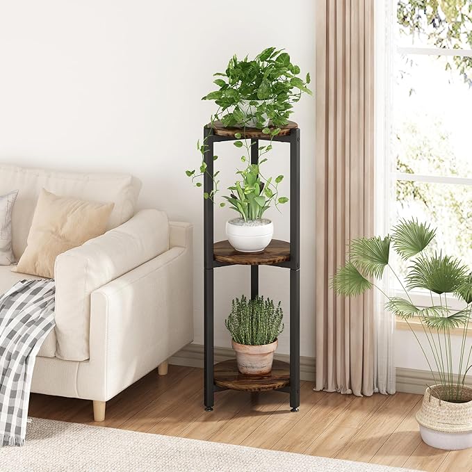 Plant Stand Indoor Corner Tall 3 Tier Metal Modern Flower Storage Plant Shelf - Image 2