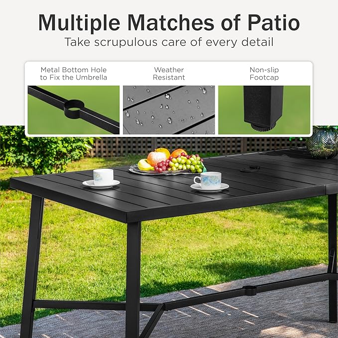 PHI VILLA 7 Piece High Top Patio Bar Set, Outdoor Bar Height Table and Chairs - Image 5