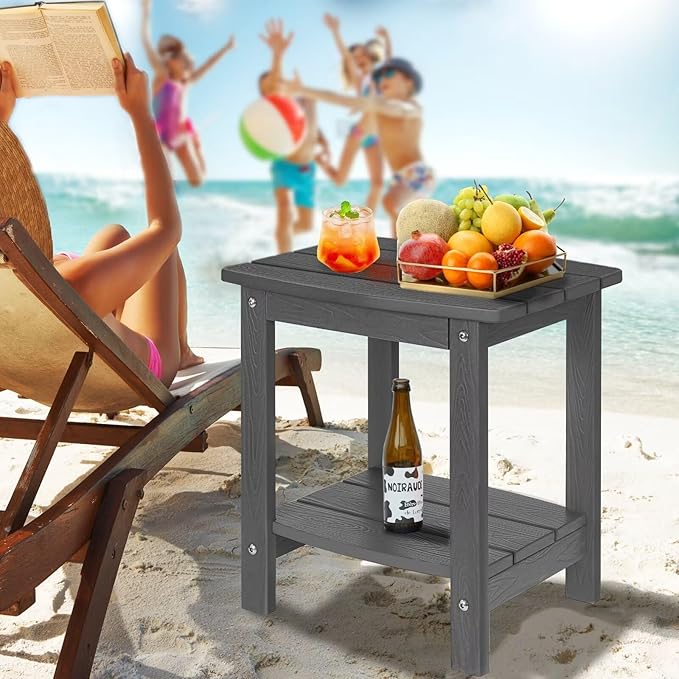Y&M Outdoor Side Table, HIPS Adirondack Small Double Layer Table, Waterproof - Image 5