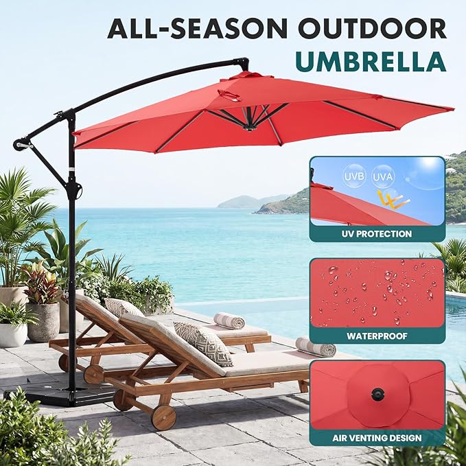 OLIXIS 9.7FT Offset Patio Umbrella - Image 2