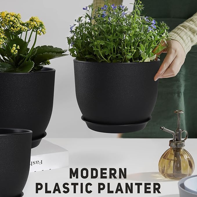 Plant Pots 12/10/9 inch Set of 3, Flower Pots - Image 6