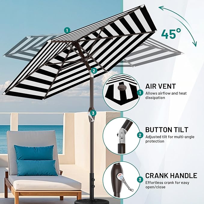 AreShark 7.5FT Patio Umbrella Table Market Umbrella - Image 6