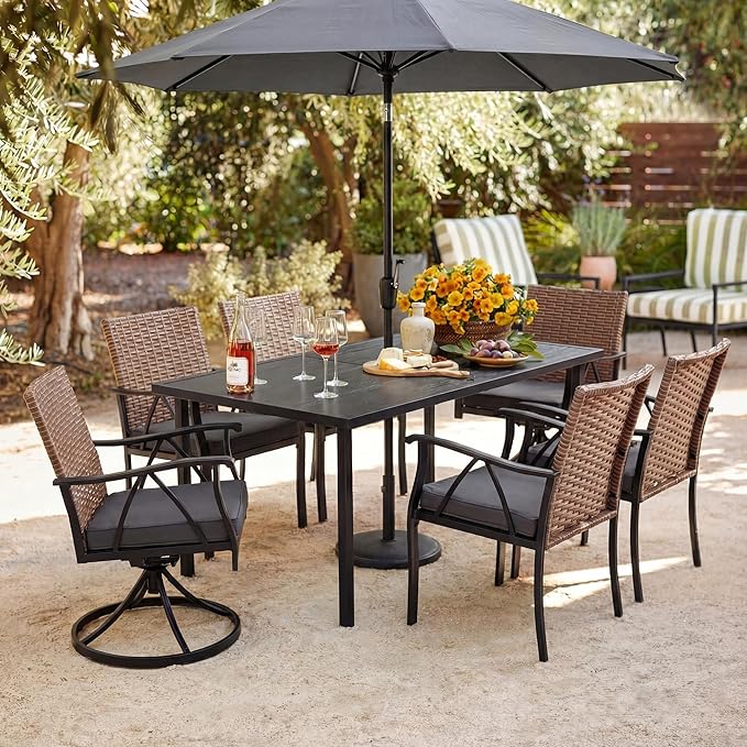 7-Piece Patio Dining Set for 6, Outdoor Dining Set - Image 4
