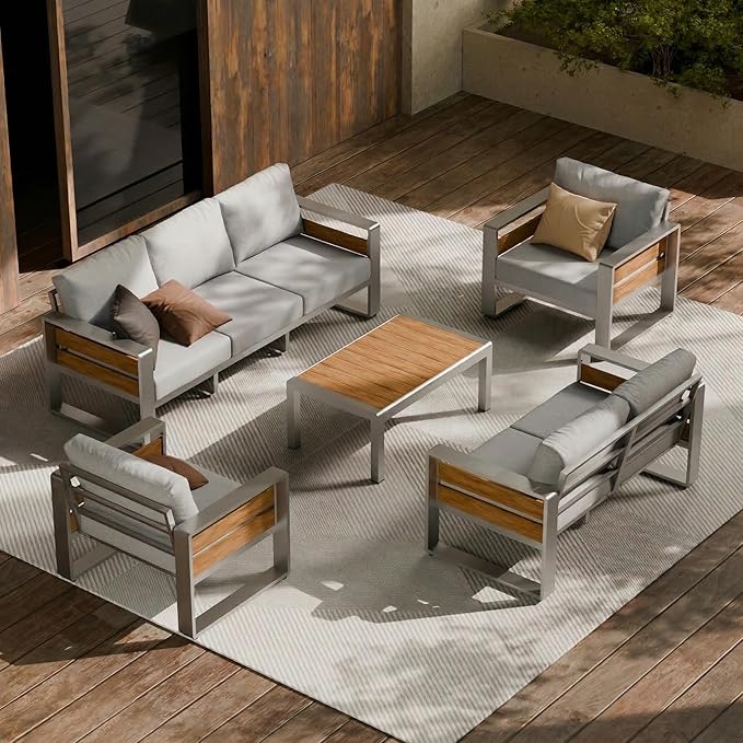 ZANDOR Aluminum Outdoor Patio Conversation Furniture Set, Seating Sofa by ZANDOR%7CCraftingYourOutdoorElegance