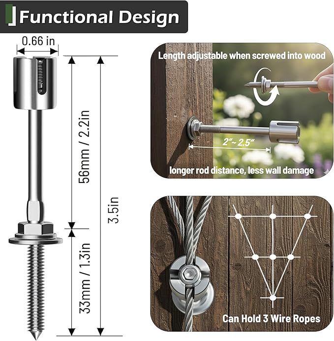 Wire Trellis for Climbing Plants Outdoor, 20-Set Wall Wire Trellis Kit - Image 5
