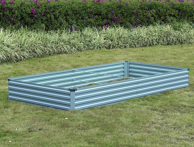 2 Pack 6x3x1FT Galvanized Raised Garden Beds Kit Outdoor Metal Gardening - Image 5
