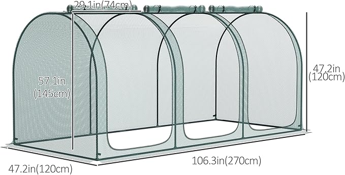 Outsunny 9' x 4' Crop Cage, Plant Protection Tent - Image 3