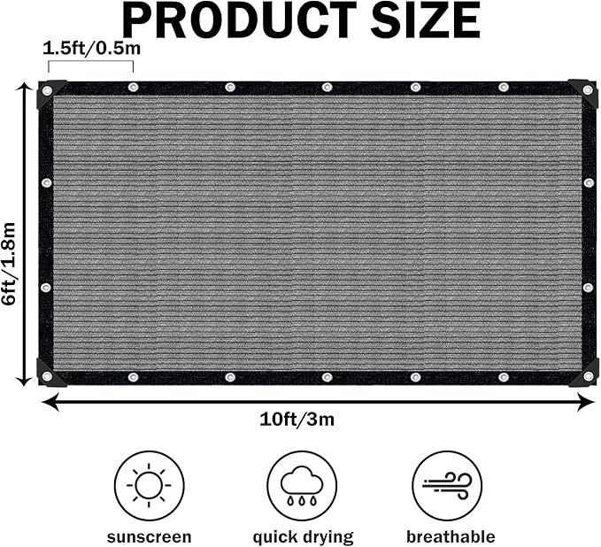 Grey Sun Shade Cloth, Pergola Shade Cover - Image 2