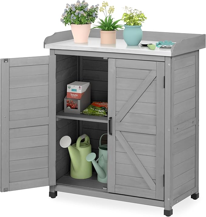 Outdoor Storage Cabinet & Potting Bench Table by OutdoorFurniture