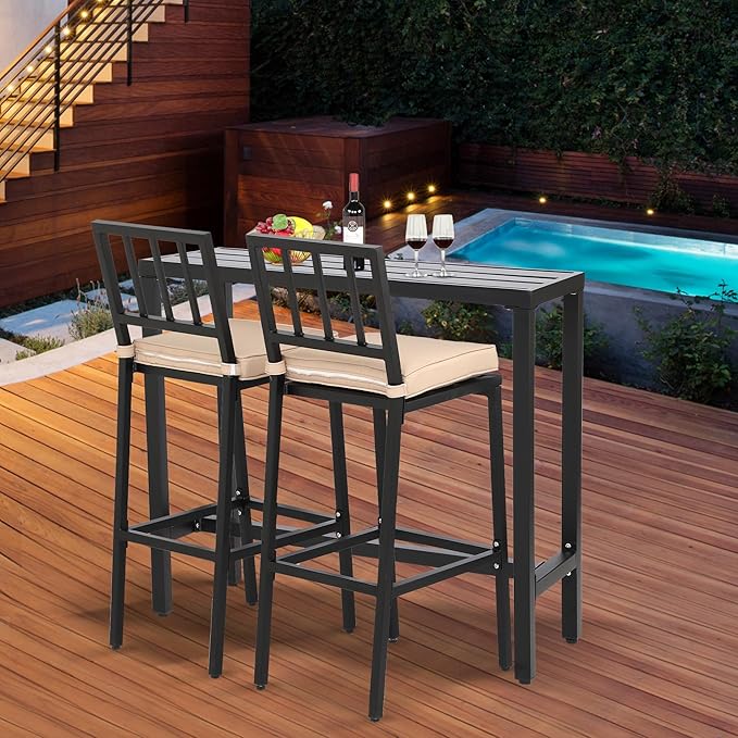 Outdoor Bar Table, Patio Console Pub Height Tables - Image 9