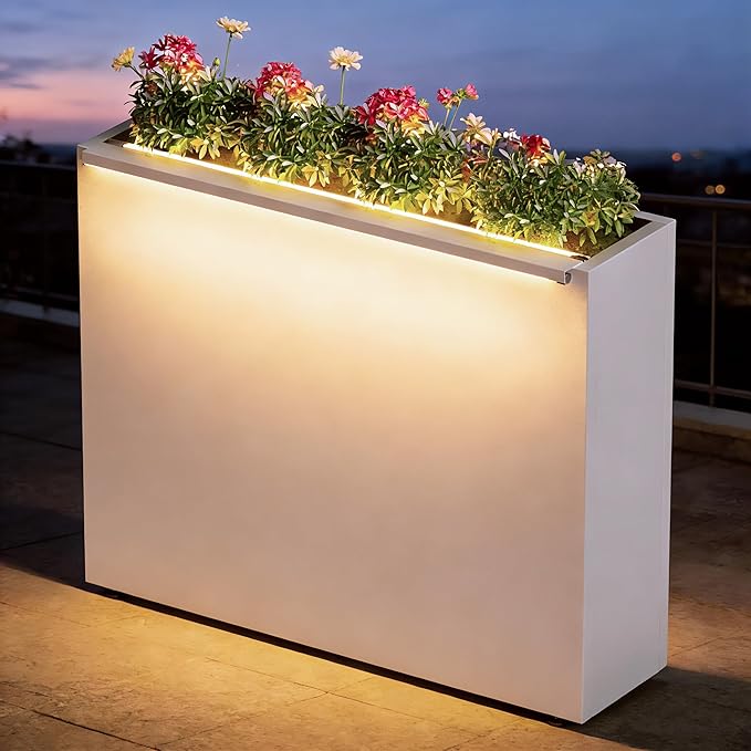 GSK White Metal Planter Box by GSK