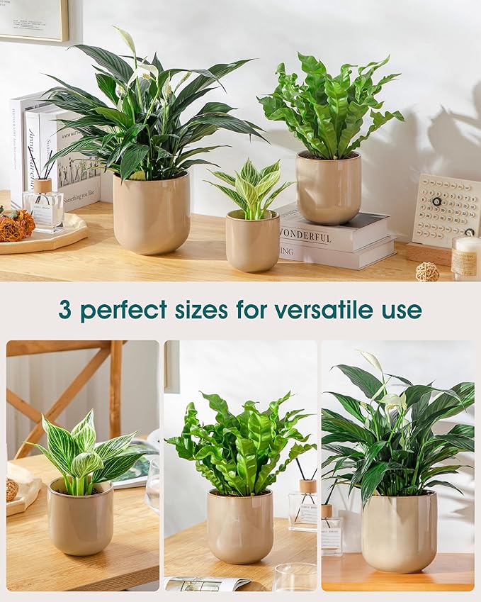vancasso Ceramic Plant Pots, 4+5+6 inches, Planters - Image 5