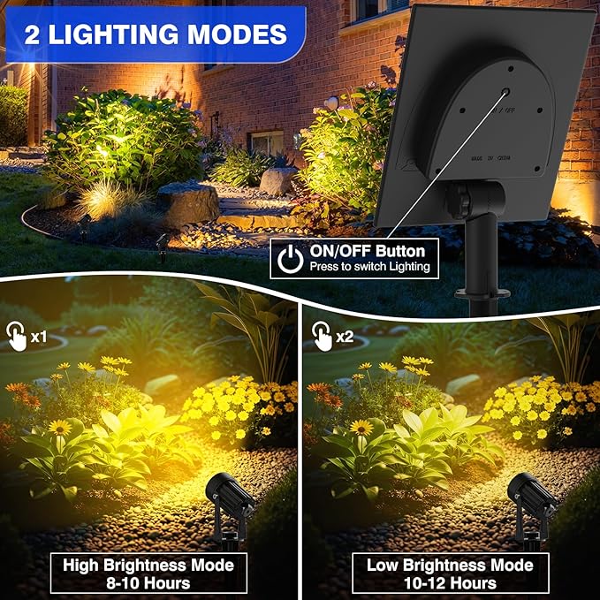 T-SUNUS Christmas Solar Landscape Spotlights Warm White, 2W Garden Spot Lights - Image 5