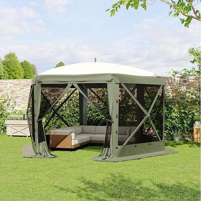 11.5x11.5FT 6-Sided Pop Up Gazebo Tent，One-Push Setup Canopy Tent - Image 7