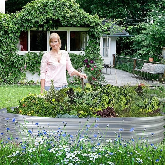 Land Guard 2Pcs Galvanized Raised Garden Bed Kit, 7.5×3×1ft Galvanized Planter - Image 6