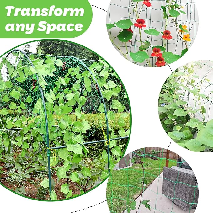 6.5x10FT Plant Trellis Netting, Garden Climbing Grow Net Heavy Duty Polyester - Image 4