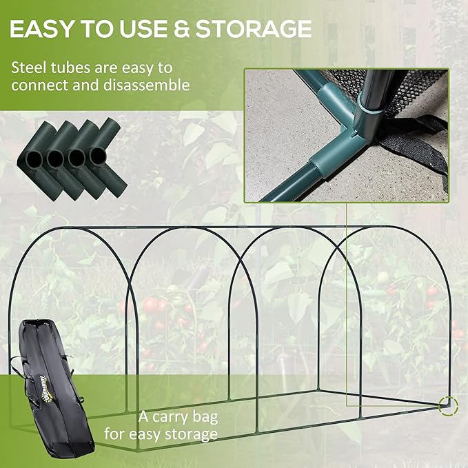Outsunny 9' x 4' Crop Cage, Plant Protection Tent - Image 5