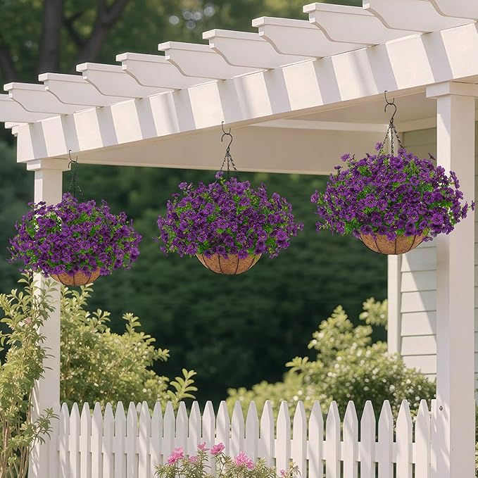 Artificial Faux Hanging Plants Flowers Basket - Image 2