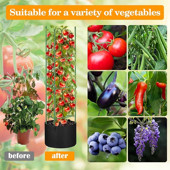 4 Pack Tomato Cages with 11 Gallon Grow Bags - Image 6