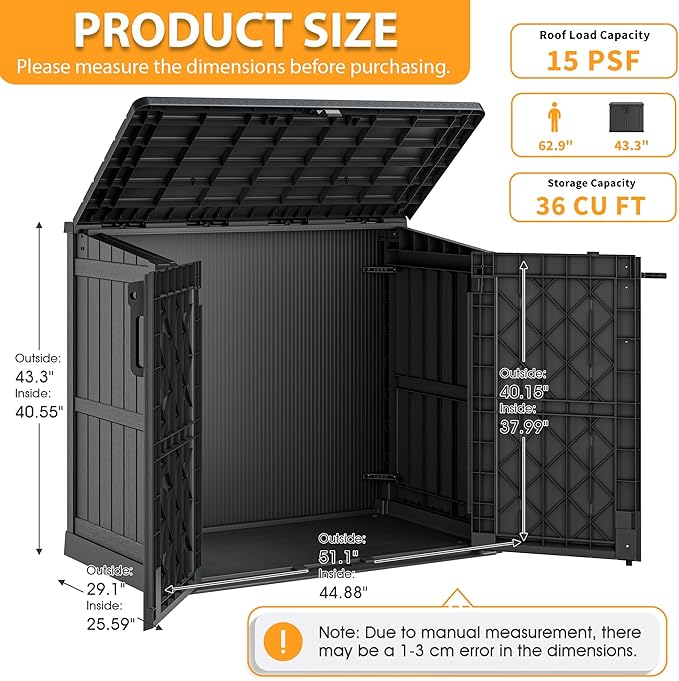LHBcraft Outdoor Storage Cabinet 36 Cu Ft - Image 7