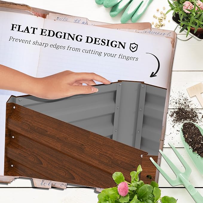 Outsunny Galvanized Raised Garden Bed, 73.5" Outdoor Planter Box - Image 5